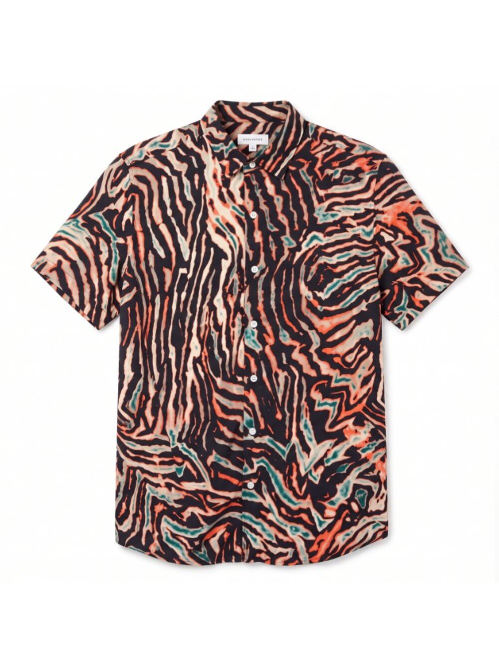 Topman Slim Fit Tiger Animal Print Shirt Sleeve Button Up Shirt, Mens Small